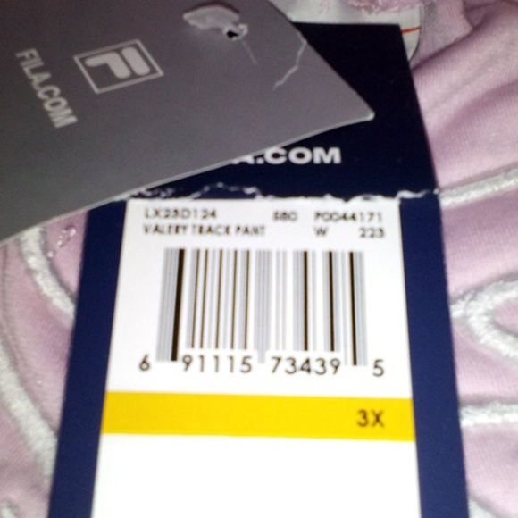 NWT FILA 3X Plus Size Womens Valery Velour Jacket & Pants Tracksuit Pink & Blue - Picture 3 of 12